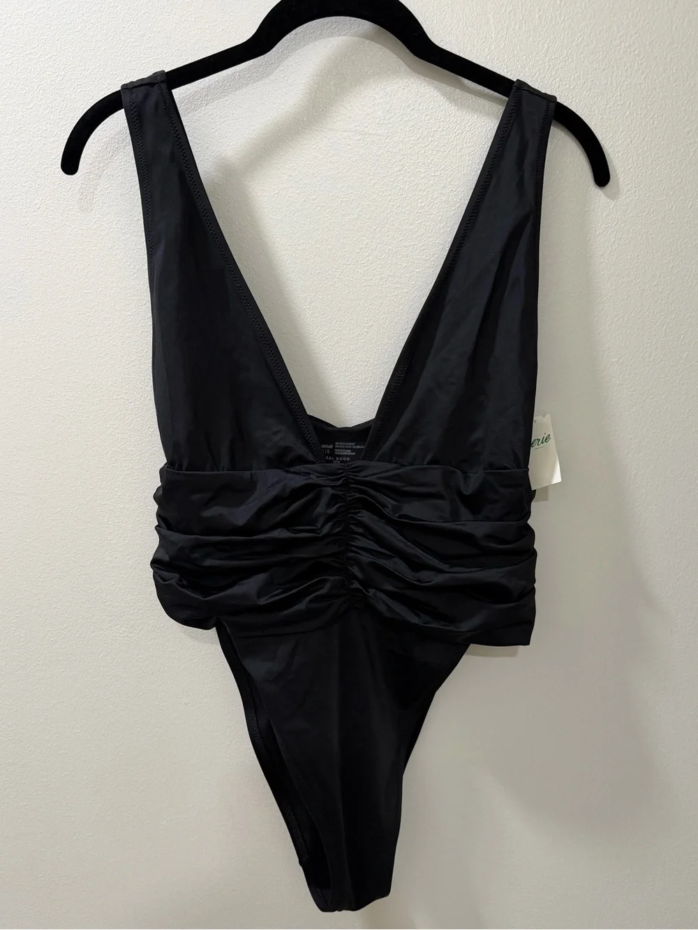 NWT Aerie Plunged Ruched Cheekiest One-Piece Swimsuit